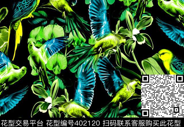 鹦鹉热带5月上新数码印花华亿平台下载（图片编号: 402120） - 瓦栏（Walan）
