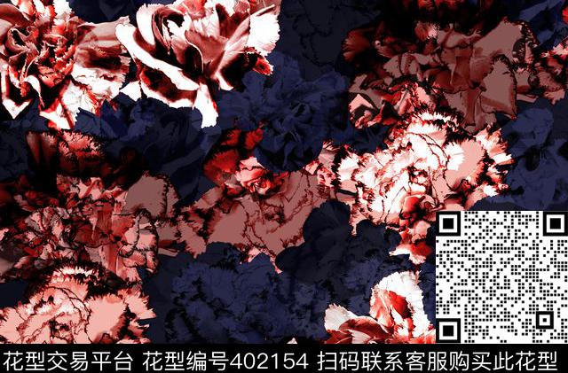 抽象康乃馨100元买断区数码印花华亿平台下载（图片编号: 402154） - 瓦栏（Walan）