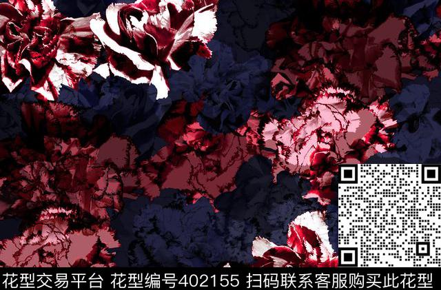 抽象康乃馨100元买断区数码印花华亿平台下载（图片编号: 402155） - 瓦栏（Walan）