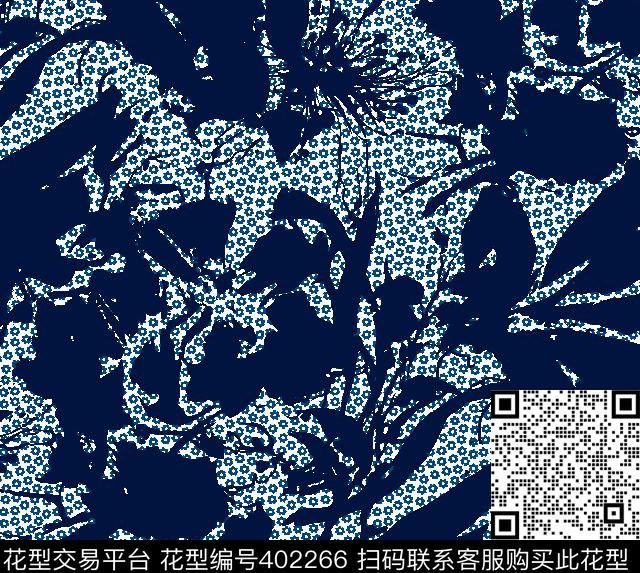 碎花壹人行抽象涂鸦风传统印花华亿平台下载（图片编号: 402266） - 瓦栏（Walan）