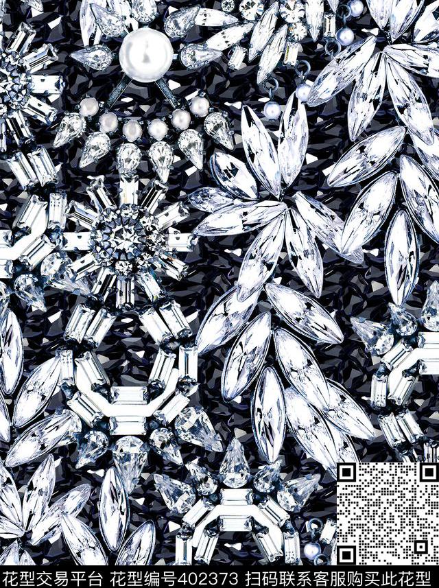 华丽宫廷风珠宝100元买断区数码印花华亿平台下载（图片编号: 402373） - 瓦栏（Walan）