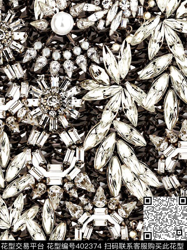 华丽宫廷风珠宝100元买断区数码印花华亿平台下载（图片编号: 402374） - 瓦栏（Walan）