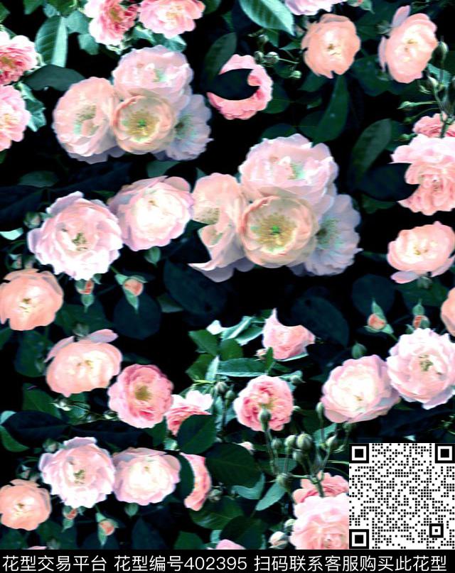 花卉蔷薇数码印花华亿平台下载（图片编号: 402395） - 瓦栏（Walan）