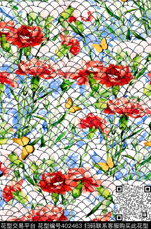 康乃馨花卉100元买断区数码印花华亿平台下载（图片编号: 402463） - 瓦栏（Walan）