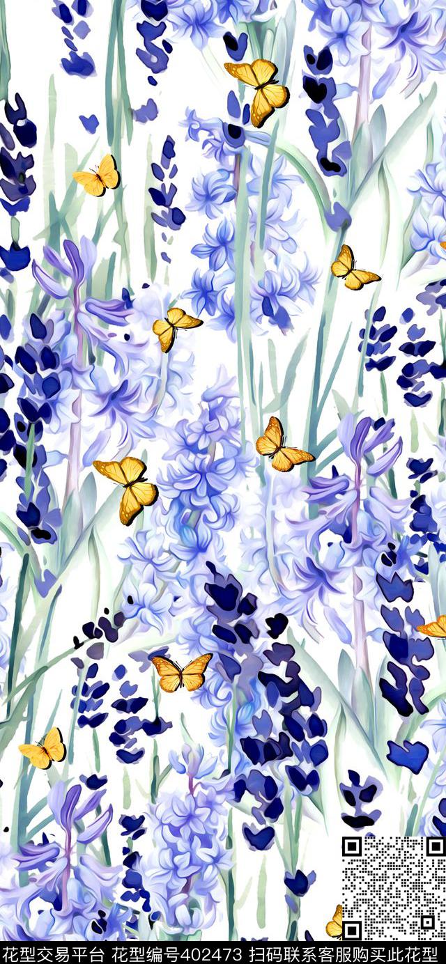手绘花卉100元买断区数码印花华亿平台下载（图片编号: 402473） - 瓦栏（Walan）