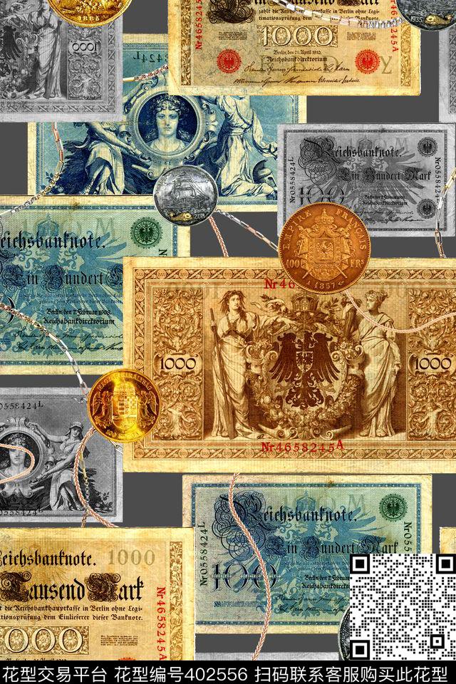 欧式金币链条数码印花华亿平台下载（图片编号: 402556） - 瓦栏（Walan）