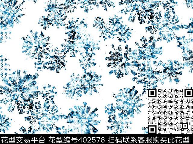 异形壹人行抽象涂鸦风传统印花华亿平台下载（图片编号: 402576） - 瓦栏（Walan）