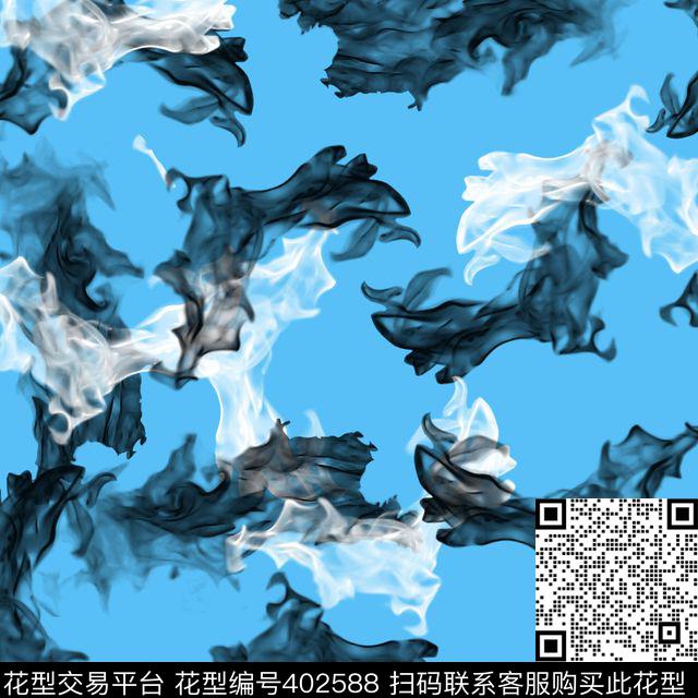 抽象过度花数码印花华亿平台下载（图片编号: 402588） - 瓦栏（Walan）