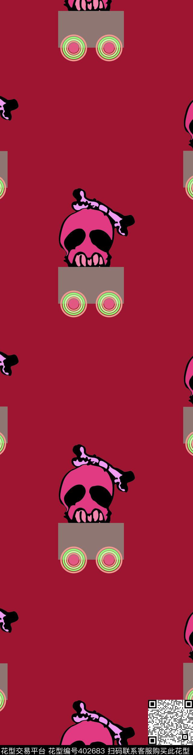 鬼脸青春卡通传统印花华亿平台下载（图片编号: 402683） - 瓦栏（Walan）