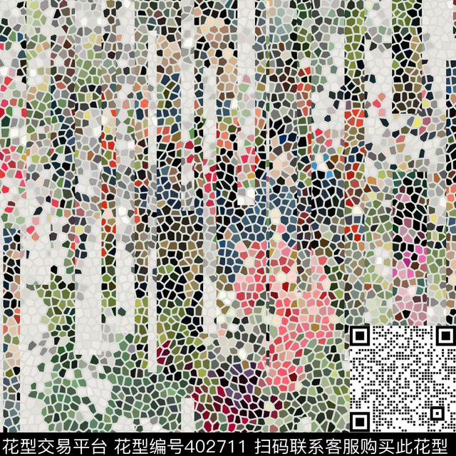抽象几何马赛克传统印花华亿平台下载（图片编号: 402711） - 瓦栏（Walan）