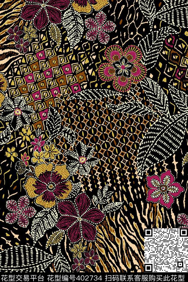 灌木民族热带传统印花华亿平台下载（图片编号: 402734） - 瓦栏（Walan）