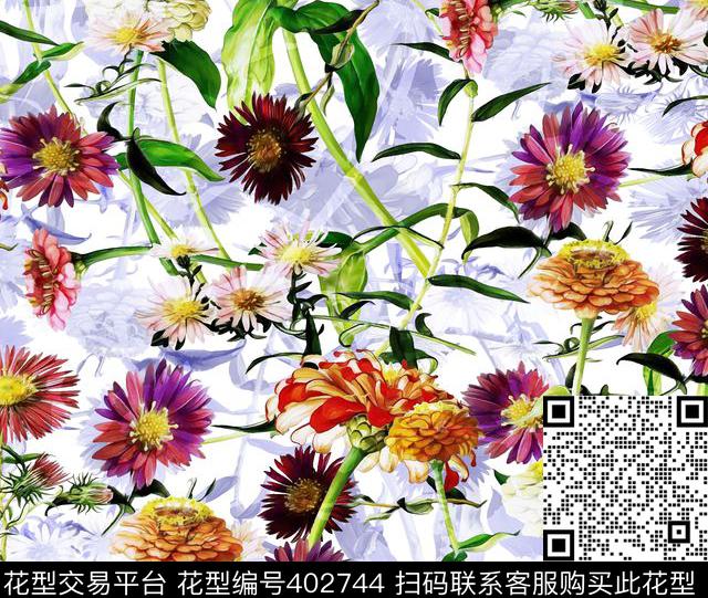 花卉清新100元买断区数码印花华亿平台下载（图片编号: 402744） - 瓦栏（Walan）
