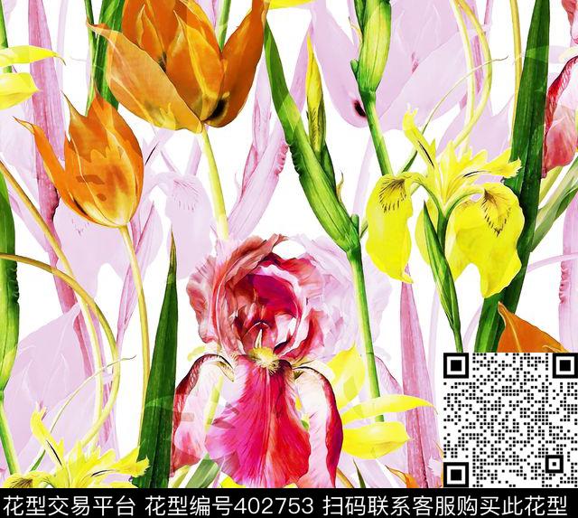 花卉清新7月上新数码印花华亿平台下载（图片编号: 402753） - 瓦栏（Walan）