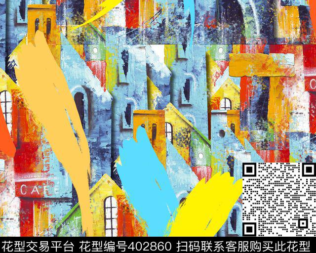 笔触潮流华亿平台艺术数码印花华亿平台下载（图片编号: 402860） - 瓦栏（Walan）