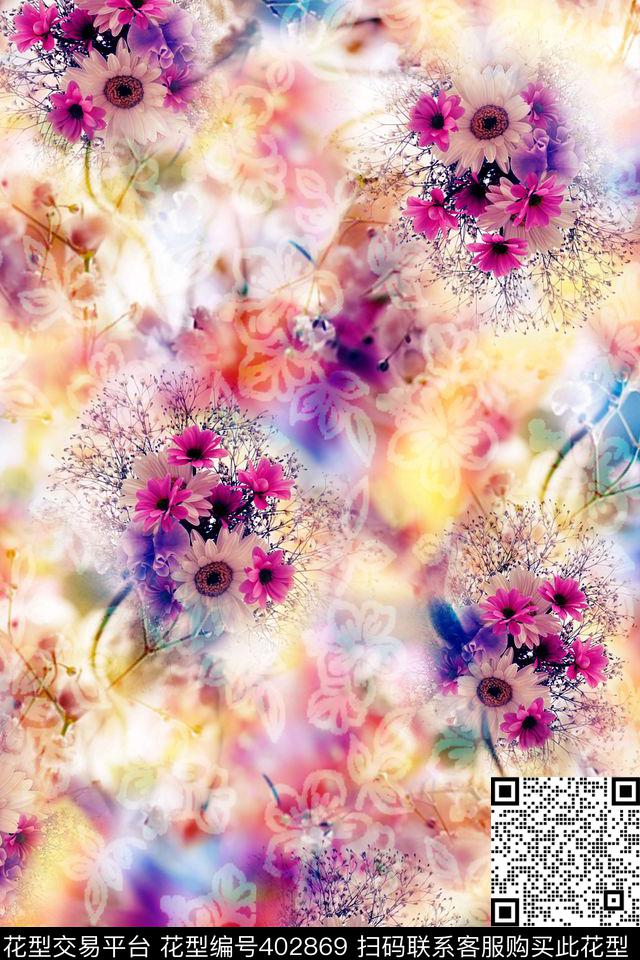 花卉数码印花华亿平台下载（图片编号: 402869） - 瓦栏（Walan）