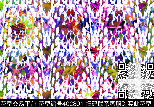 花卉蛇纹数码印花华亿平台下载（图片编号: 402891） - 瓦栏（Walan）