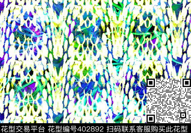 蛇纹花卉数码印花华亿平台下载（图片编号: 402892） - 瓦栏（Walan）
