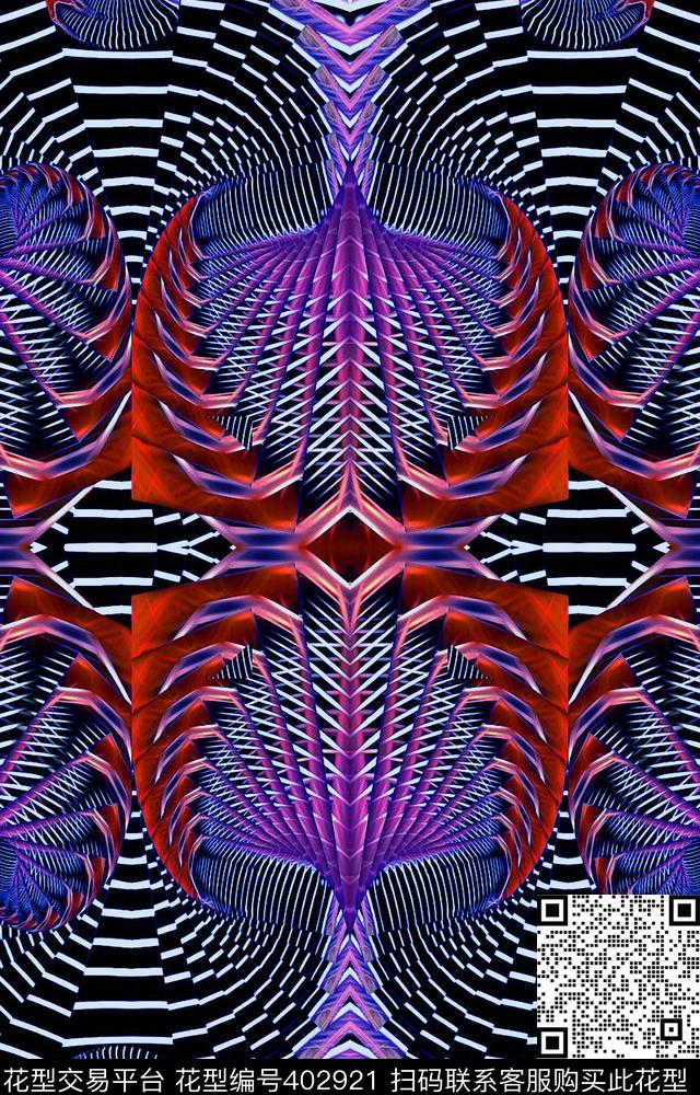 几何抽象数码印花华亿平台下载（图片编号: 402921） - 瓦栏（Walan）