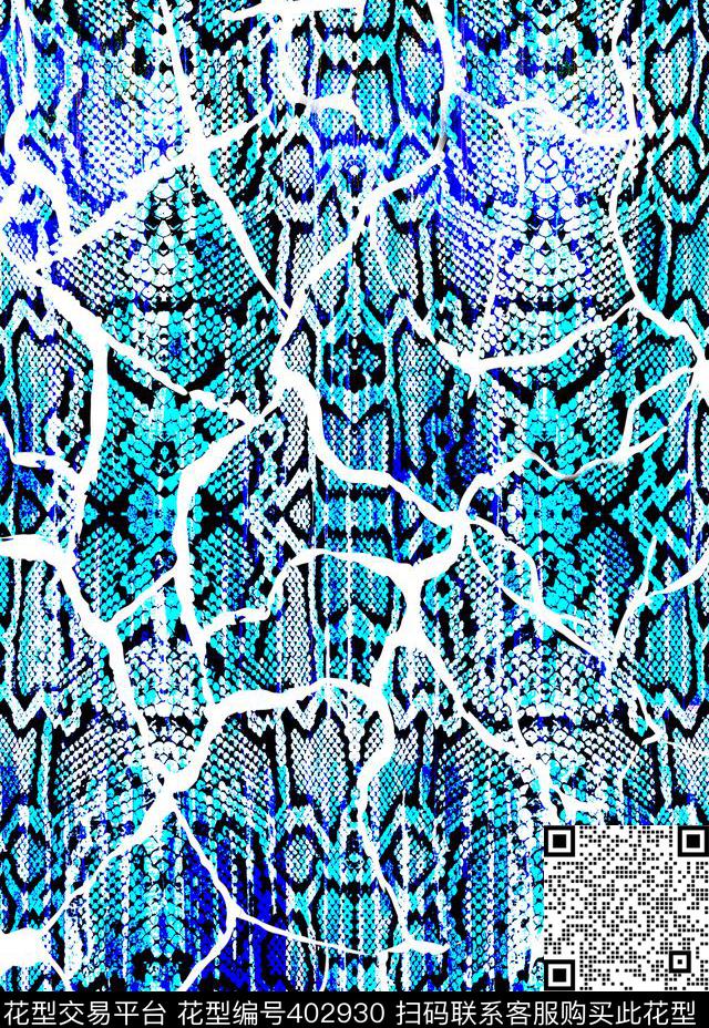 蛇纹抽象数码印花华亿平台下载（图片编号: 402930） - 瓦栏（Walan）