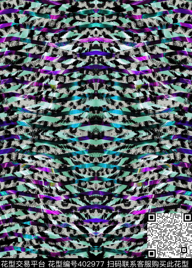 几何豹纹7月上新数码印花华亿平台下载（图片编号: 402977） - 瓦栏（Walan）