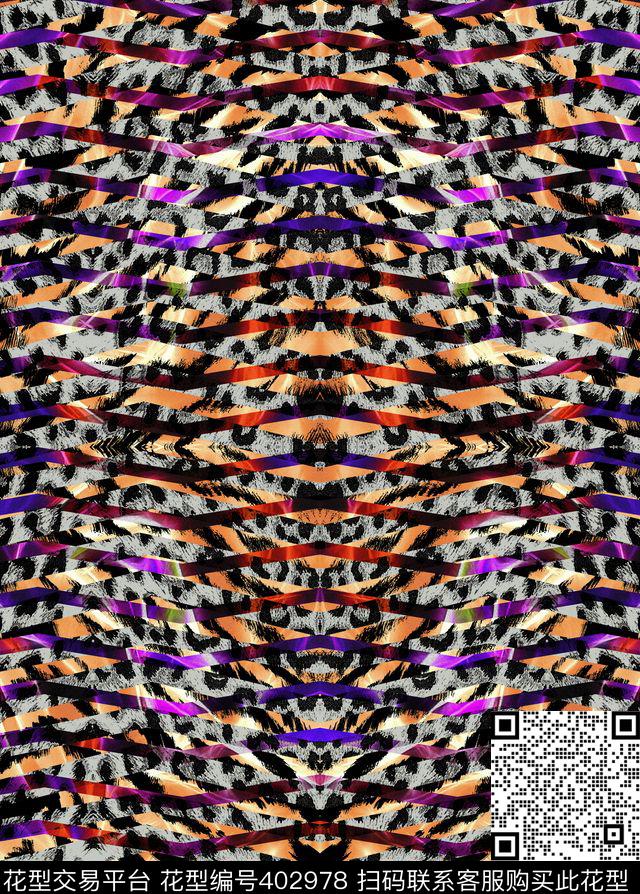 几何豹纹7月上新数码印花华亿平台下载（图片编号: 402978） - 瓦栏（Walan）