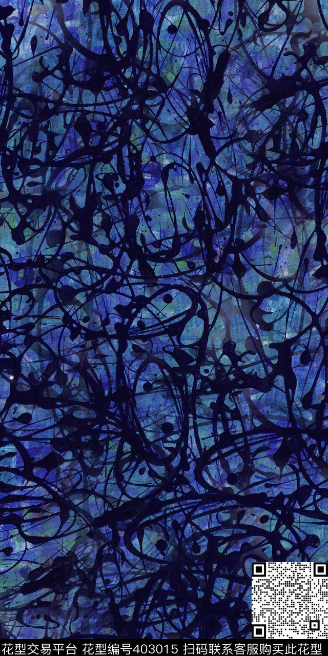 抽象泼墨油画数码印花华亿平台下载（图片编号: 403015） - 瓦栏（Walan）