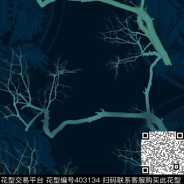 个性树枝抽象数码印花华亿平台下载（图片编号: 403134） - 瓦栏（Walan）