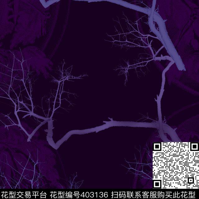 个性树枝抽象数码印花华亿平台下载（图片编号: 403136） - 瓦栏（Walan）