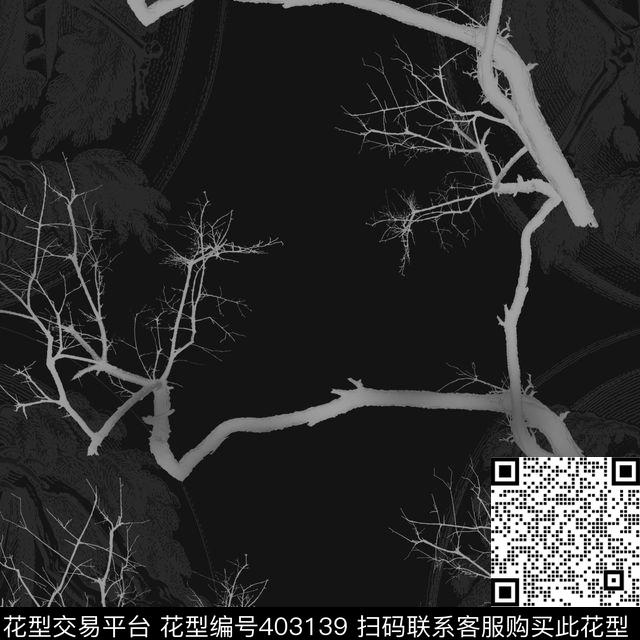 个性树枝抽象数码印花华亿平台下载（图片编号: 403139） - 瓦栏（Walan）