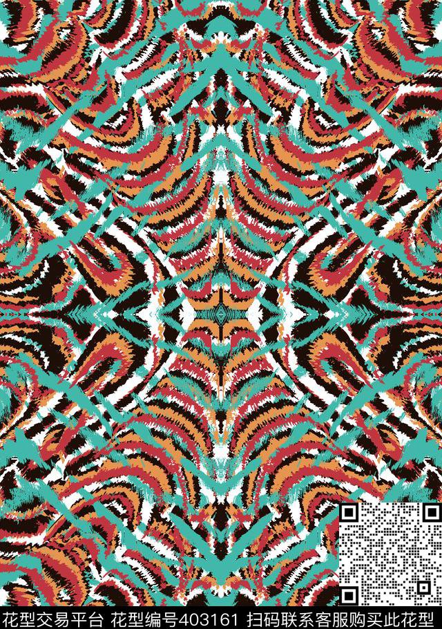 虎纹动物纹100元买断区传统印花华亿平台下载（图片编号: 403161） - 瓦栏（Walan）