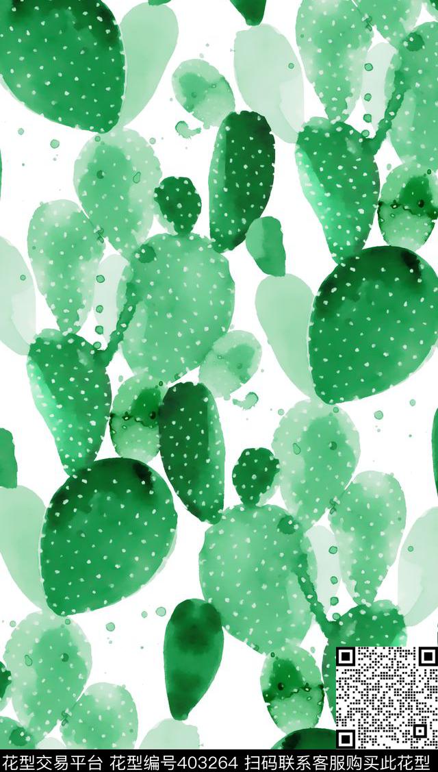 手绘仙人掌100元买断区数码印花华亿平台下载（图片编号: 403264） - 瓦栏（Walan）