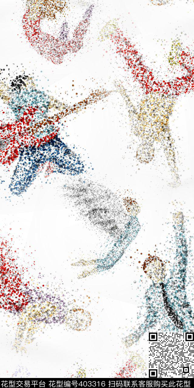 创意抽象卡通数码印花华亿平台下载（图片编号: 403316） - 瓦栏（Walan）