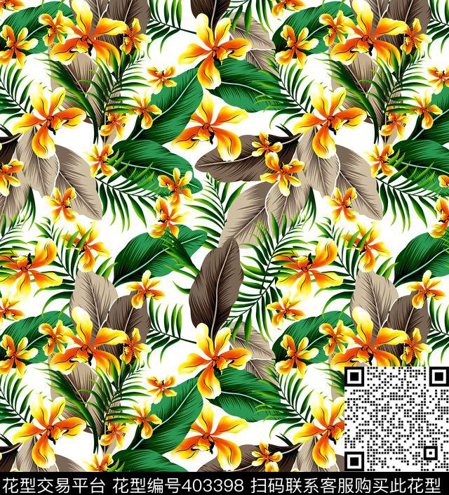 服装花卉画布传统印花华亿平台下载（图片编号: 403398） - 瓦栏（Walan）
