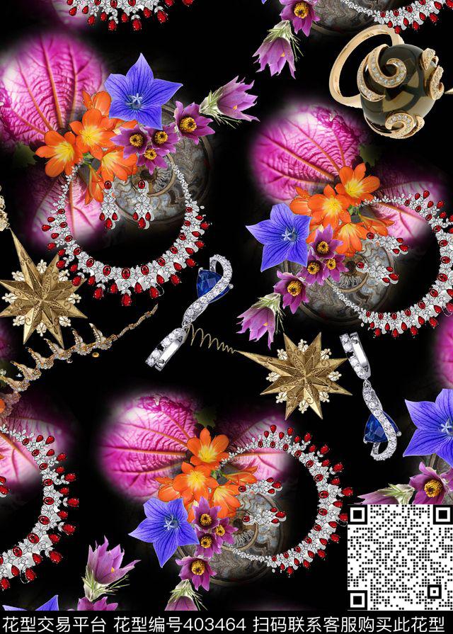 花卉珠宝钻戒数码印花华亿平台下载（图片编号: 403464） - 瓦栏（Walan）