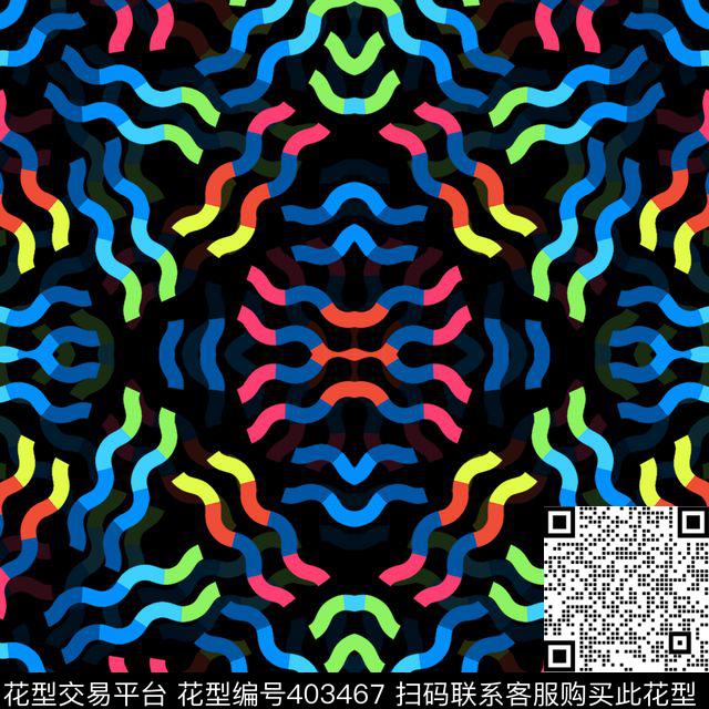 抽象几何条纹传统印花华亿平台下载（图片编号: 403467） - 瓦栏（Walan）