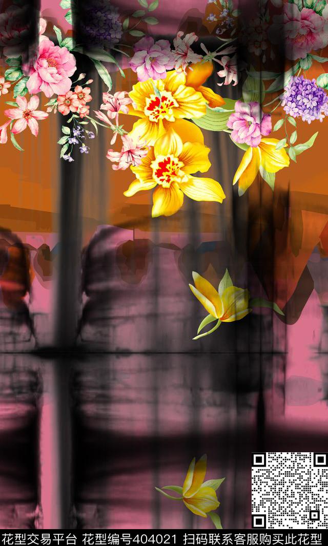 服装花花鸟混搭类数码印花华亿平台下载（图片编号: 404021） - 瓦栏（Walan）