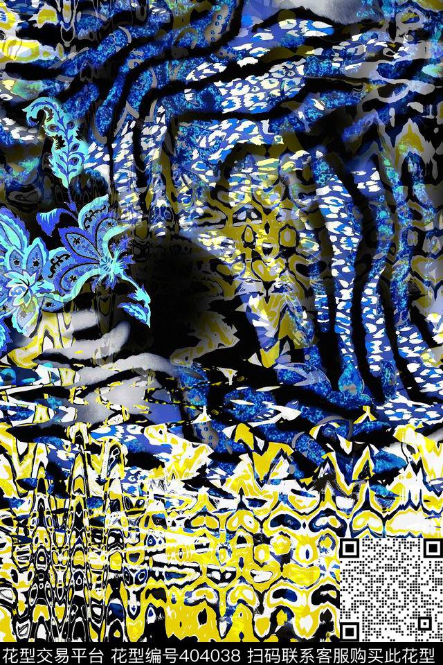 豹纹抽象几何抽象篇数码印花华亿平台下载（图片编号: 404038） - 瓦栏（Walan）