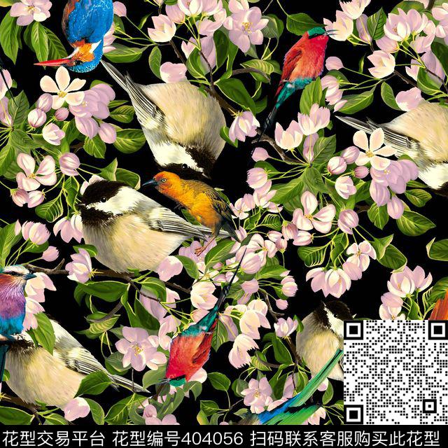 抽象花昆虫数码印花华亿平台下载（图片编号: 404056） - 瓦栏（Walan）