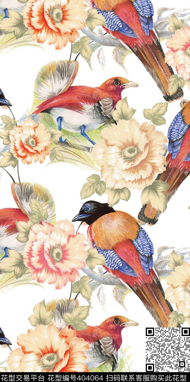 花鸟数码印花华亿平台下载（图片编号: 404064） - 瓦栏（Walan）