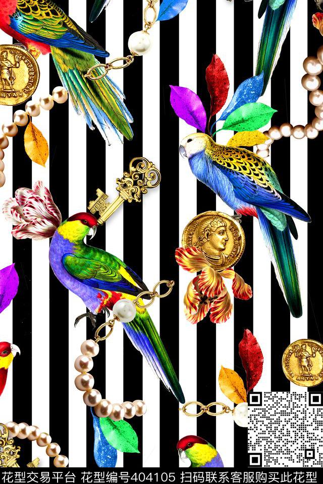 欧式珍珠鹦鹉数码印花华亿平台下载（图片编号: 404105） - 瓦栏（Walan）