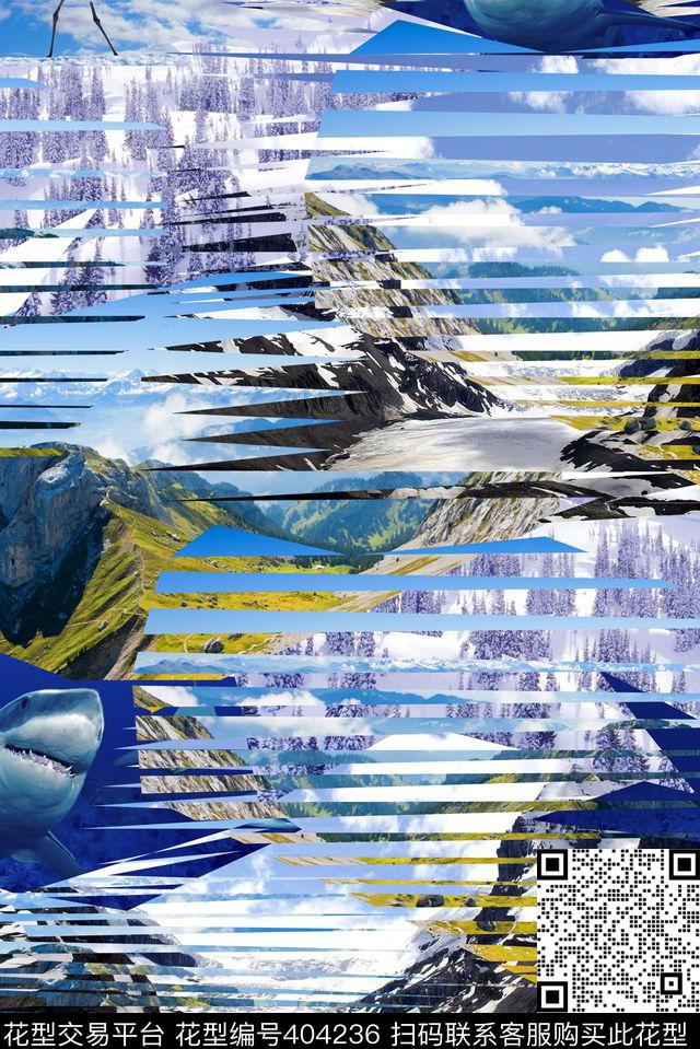 景观条纹抽象数码印花华亿平台下载（图片编号: 404236） - 瓦栏（Walan）