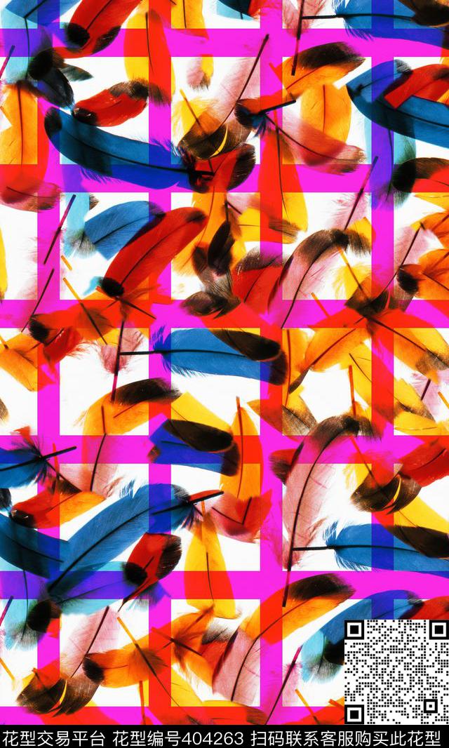 格子几何女装数码印花华亿平台下载（图片编号: 404263） - 瓦栏（Walan）