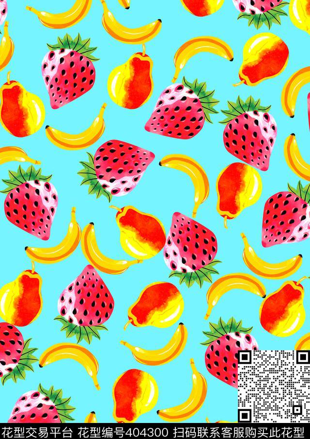 水果印花时尚童装时尚泳装传统印花华亿平台下载（图片编号: 404300） - 瓦栏（Walan）