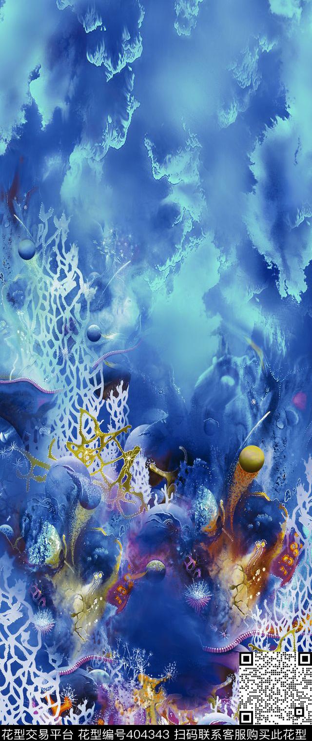 珊瑚天空时装数码印花华亿平台下载（图片编号: 404343） - 瓦栏（Walan）