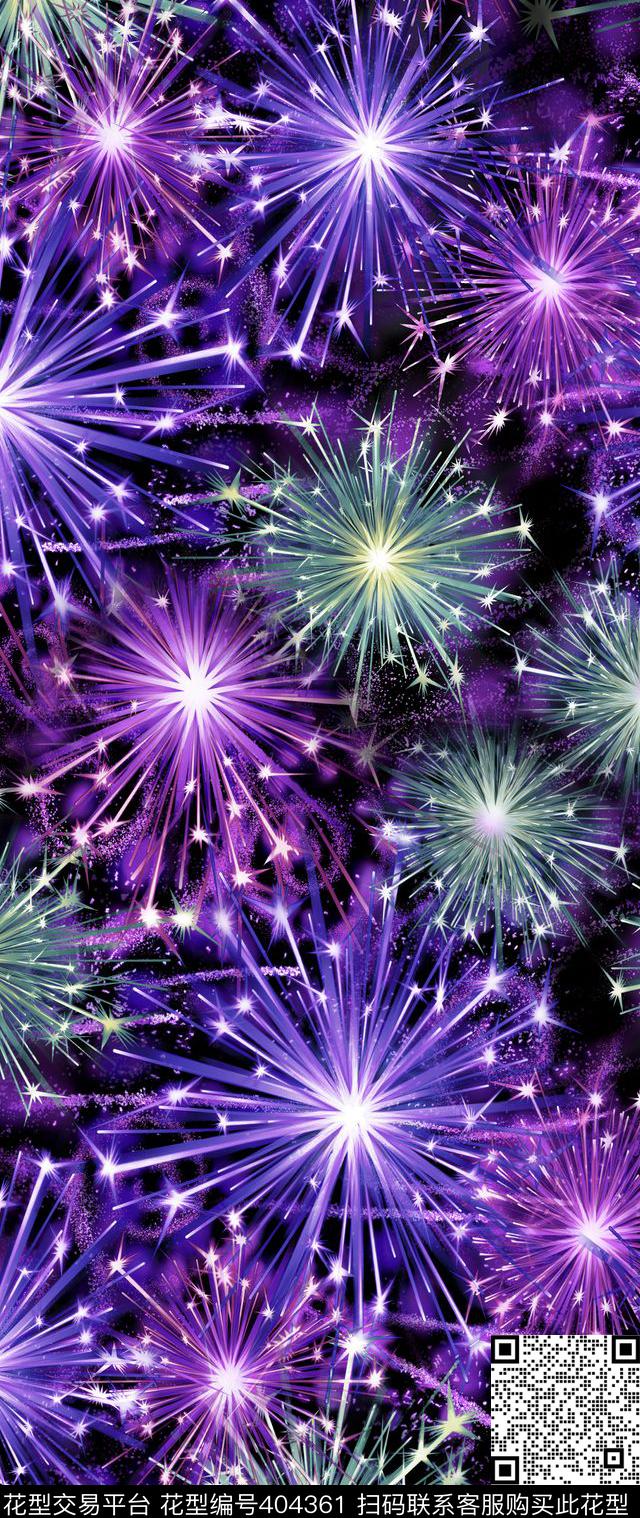 璀璨星空烟花欧美大气时装数码印花华亿平台下载（图片编号: 404361） - 瓦栏（Walan）