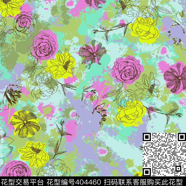 流行花卉流行时尚传统印花华亿平台下载（图片编号: 404460） - 瓦栏（Walan）