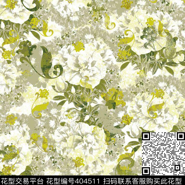 流行时尚现代花卉传统印花华亿平台下载（图片编号: 404511） - 瓦栏（Walan）