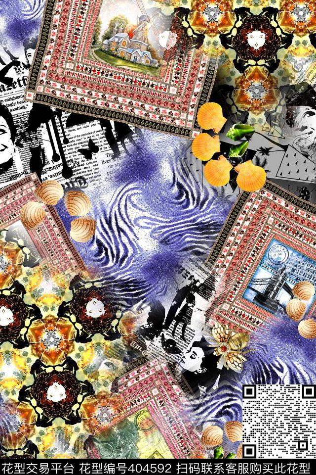 抽象相框油画数码印花华亿平台下载（图片编号: 404592） - 瓦栏（Walan）