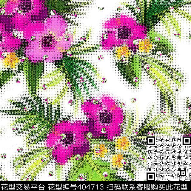 花卉女装热带数码印花华亿平台下载（图片编号: 404713） - 瓦栏（Walan）