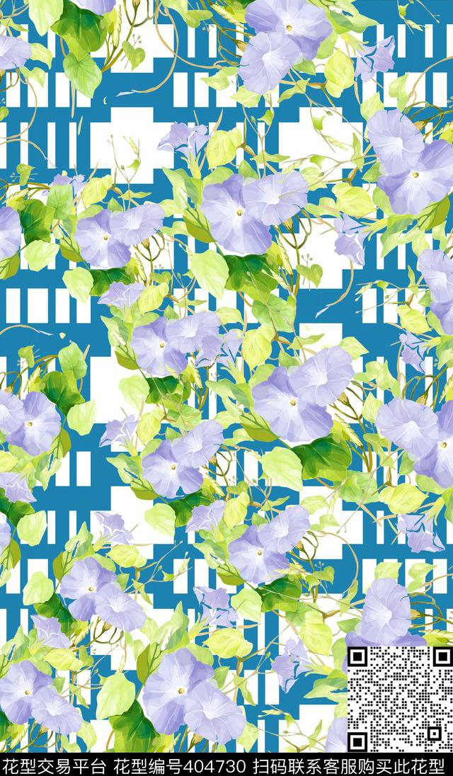 清新花卉植物花卉数码印花华亿平台下载（图片编号: 404730） - 瓦栏（Walan）